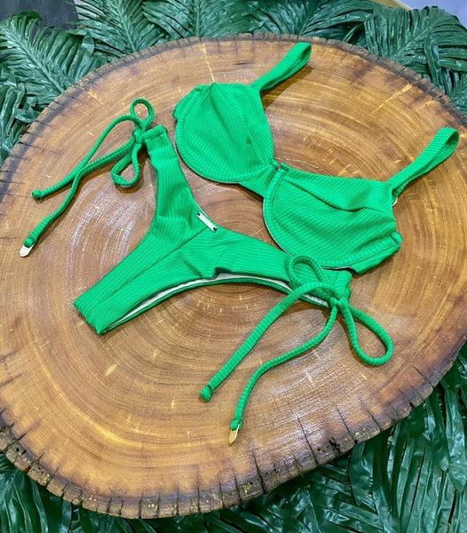 Green Bikini with Beautiful Texture