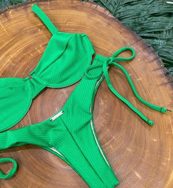 Green Bikini with Beautiful Texture