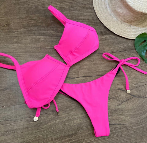 Bikini Neon Pink “V” Cleavage